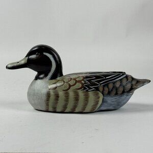 Wooden Pintail Duck Decoy Handcarved Handpainted Decor Multicolor Design Felt St